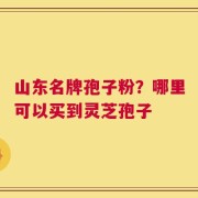 山东名牌孢子粉？哪里可以买到灵芝孢子