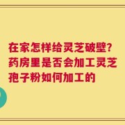 在家怎样给灵芝破壁？药房里是否会加工灵芝孢子粉如何加工的