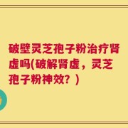 破壁灵芝孢子粉治疗肾虚吗(破解肾虚，灵芝孢子粉神效？)