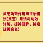 灵芝功效作用与主治用法(灵芝：用法与功效详解，提神健脾，抗癌延缓衰老)