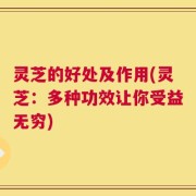 灵芝的好处及作用(灵芝：多种功效让你受益无穷)