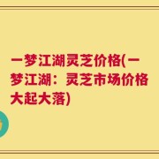 一梦江湖灵芝价格(一梦江湖：灵芝市场价格大起大落)