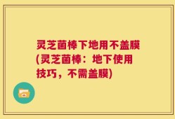 灵芝菌棒下地用不盖膜(灵芝菌棒：地下使用技巧，不需盖膜)