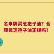名申牌灵芝孢子油？合辉灵芝孢子油正规吗？