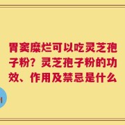 胃窦糜烂可以吃灵芝孢子粉？灵芝孢子粉的功效、作用及禁忌是什么