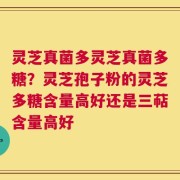 灵芝真菌多灵芝真菌多糖？灵芝孢子粉的灵芝多糖含量高好还是三萜含量高好