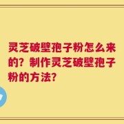 灵芝破壁孢子粉怎么来的？制作灵芝破壁孢子粉的方法？