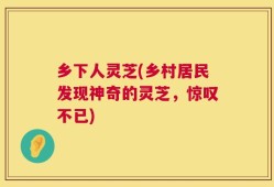乡下人灵芝(乡村居民发现神奇的灵芝，惊叹不已)