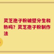 灵芝孢子粉破壁分生和熟吗？灵芝孢子粉制作法
