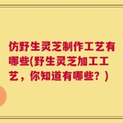 仿野生灵芝制作工艺有哪些(野生灵芝加工工艺，你知道有哪些？)