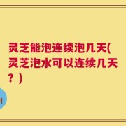 灵芝能泡连续泡几天(灵芝泡水可以连续几天？)