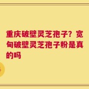 重庆破壁灵芝孢子？宽甸破壁灵芝孢子粉是真的吗