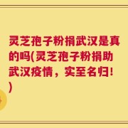 灵芝孢子粉捐武汉是真的吗(灵芝孢子粉捐助武汉疫情，实至名归！)