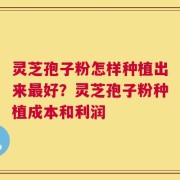 灵芝孢子粉怎样种植出来最好？灵芝孢子粉种植成本和利润