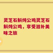 灵芝石斛炖公鸡灵芝石斛炖公鸡，享受滋补美味之旅
