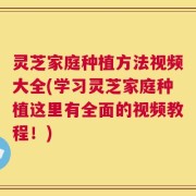 灵芝家庭种植方法视频大全(学习灵芝家庭种植这里有全面的视频教程！)