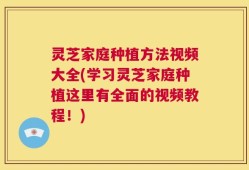 灵芝家庭种植方法视频大全(学习灵芝家庭种植这里有全面的视频教程！)