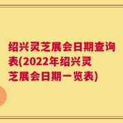 绍兴灵芝展会日期查询表(2022年绍兴灵芝展会日期一览表)