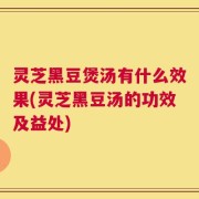 灵芝黑豆煲汤有什么效果(灵芝黑豆汤的功效及益处)