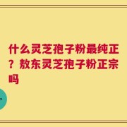 什么灵芝孢子粉最纯正？敖东灵芝孢子粉正宗吗