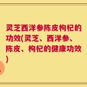 灵芝西洋参陈皮枸杞的功效(灵芝、西洋参、陈皮、枸杞的健康功效)