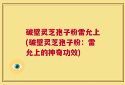 破壁灵芝孢子粉雷允上(破壁灵芝孢子粉：雷允上的神奇功效)