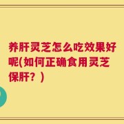 养肝灵芝怎么吃效果好呢(如何正确食用灵芝保肝？)