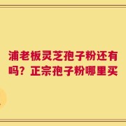 浦老板灵芝孢子粉还有吗？正宗孢子粉哪里买