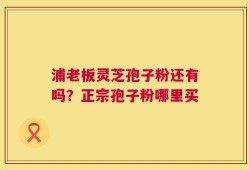 浦老板灵芝孢子粉还有吗？正宗孢子粉哪里买