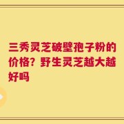 三秀灵芝破壁孢子粉的价格？野生灵芝越大越好吗