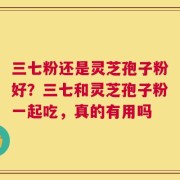 三七粉还是灵芝孢子粉好？三七和灵芝孢子粉一起吃，真的有用吗