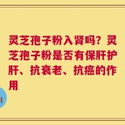 灵芝孢子粉入肾吗？灵芝孢子粉是否有保肝护肝、抗衰老、抗癌的作用