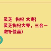 灵芝  枸杞 大枣(灵芝枸杞大枣，三合一滋补佳品)