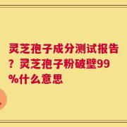 灵芝孢子成分测试报告？灵芝孢子粉破壁99%什么意思
