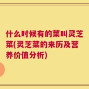 什么时候有的菜叫灵芝菜(灵芝菜的来历及营养价值分析)