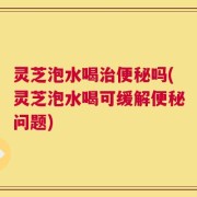 灵芝泡水喝治便秘吗(灵芝泡水喝可缓解便秘问题)