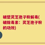 破壁灵芝孢子粉解毒(破除毒素：灵芝孢子粉的功效)