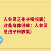 人参灵芝孢子粉胶囊(改善身体健康：人参灵芝孢子粉胶囊)