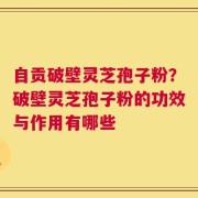 自贡破壁灵芝孢子粉？破壁灵芝孢子粉的功效与作用有哪些