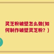 灵芝粉破壁怎么做(如何制作破壁灵芝粉？)