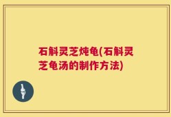 石斛灵芝炖龟(石斛灵芝龟汤的制作方法)