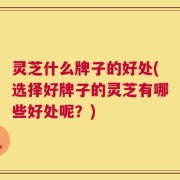 灵芝什么牌子的好处(选择好牌子的灵芝有哪些好处呢？)