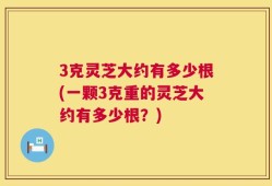 3克灵芝大约有多少根(一颗3克重的灵芝大约有多少根？)