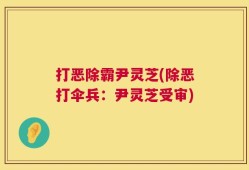 打恶除霸尹灵芝(除恶打伞兵：尹灵芝受审)