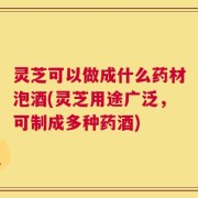 灵芝可以做成什么药材泡酒(灵芝用途广泛，可制成多种药酒)