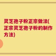 灵芝孢子粉正宗做法(正宗灵芝孢子粉的制作方法)