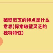 破壁灵芝的特点是什么意思(探索破壁灵芝的独特特性)