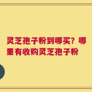 灵芝孢子粉到哪买？哪里有收购灵芝孢子粉