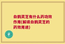 白鹤灵芝有什么药功效作用(解读白鹤灵芝的药效用途)