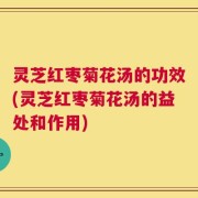 灵芝红枣菊花汤的功效(灵芝红枣菊花汤的益处和作用)